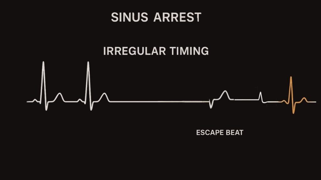 sinus arrest ecg - sinlge line